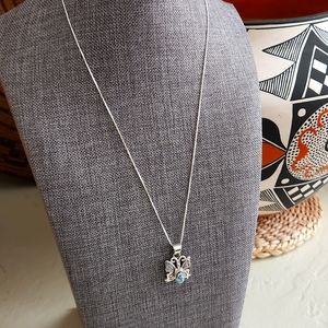 Beautiful Native American  Golden Hills Turquoise Butterfly Pendant & Chain